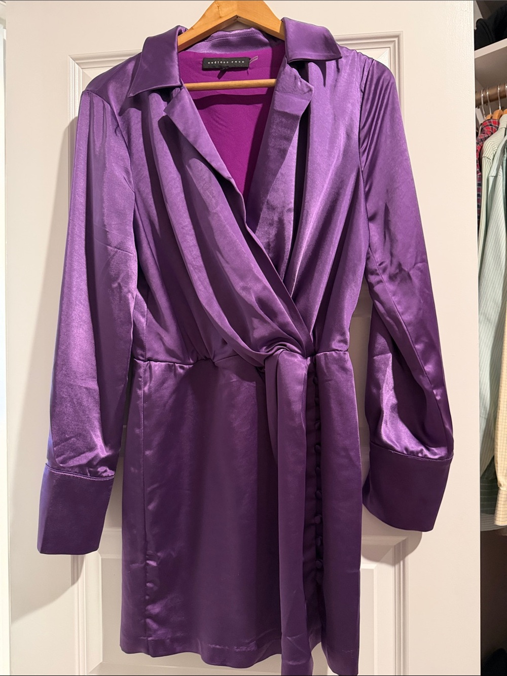 Endless Rose Purple Satin Wrap Robe